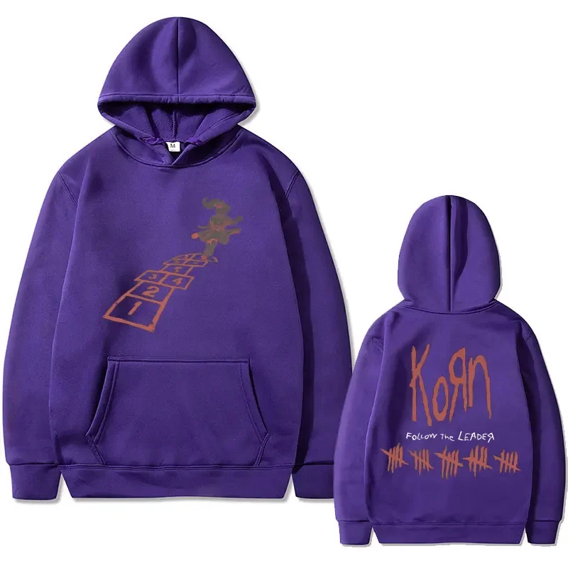 Rock Band Korn Follow The Leader Graphic Hoodie Men Women Fashion Casual Sweatshirt Man Vintage Gothic Clothes Oversized Hoodies