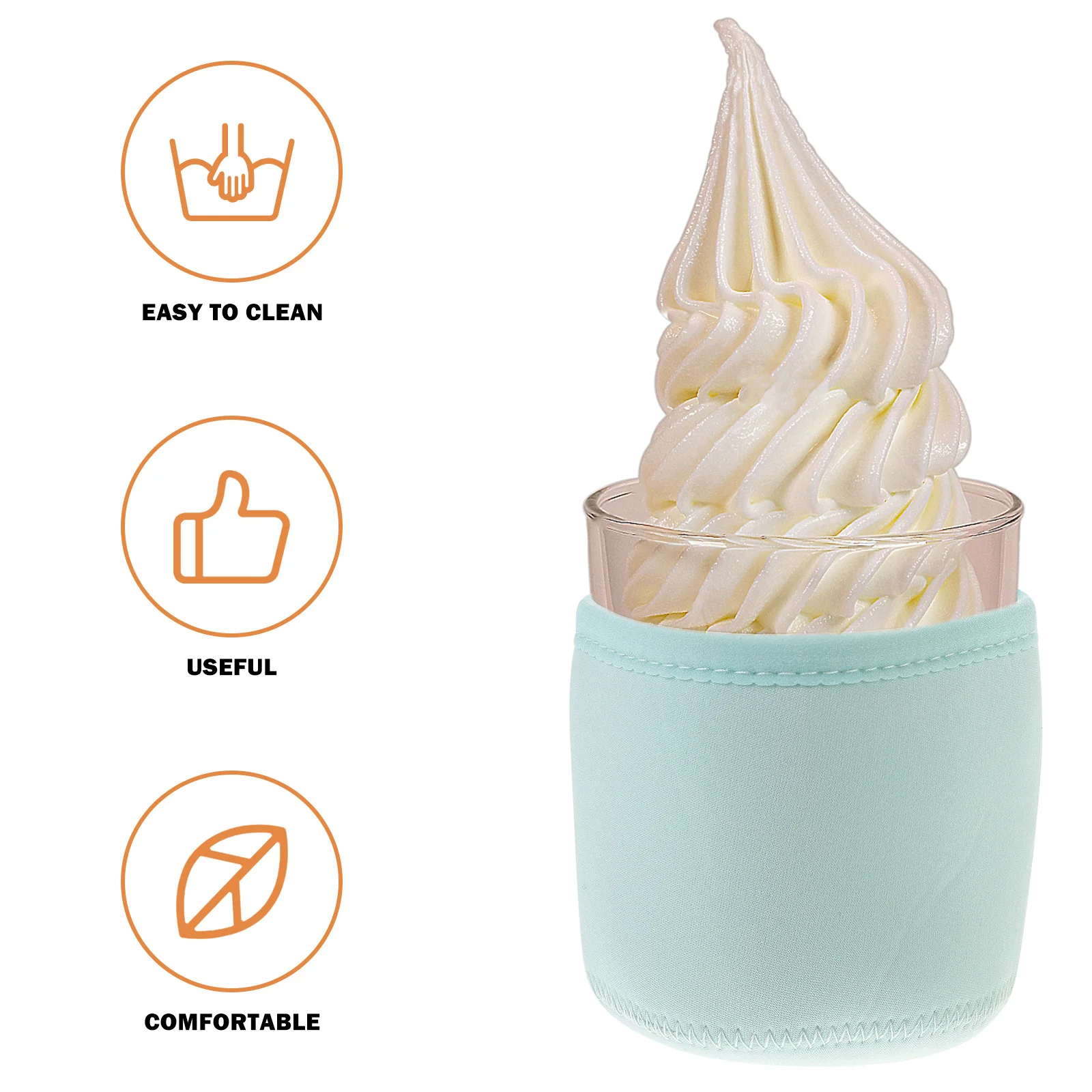 

4Pcs Non-Slip Ice Cream Cup Sleeve Insulated Frost-Proof Reusable Cover for Container Keeps Ice Cream At Home