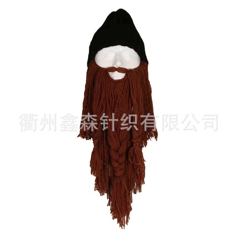 Long Beard Viking Bean Creative Personality Party Hat Big Beard Funny Hat Fantastic Autumn and Winter Halloween Prop Hat