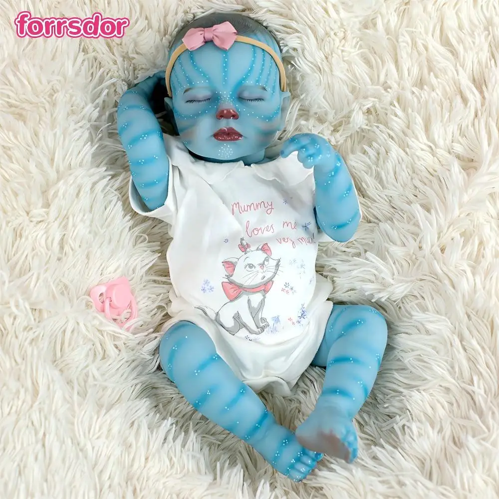 

18inch Lifelike Reborn Toddler Doll LouLou Soft Silicone Bebe Bath Toy Waterproof Hand Painted Details with 3D Visible Veins