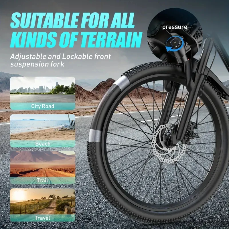 Bicicleta eléctrica para adultos, bicicleta de montaña eléctrica de 26 "y 24", bicicleta eléctrica con motor de pico de 600W, 23,9Mph, 10,3AH, 13,3AH, bicicleta eléctrica para adultos