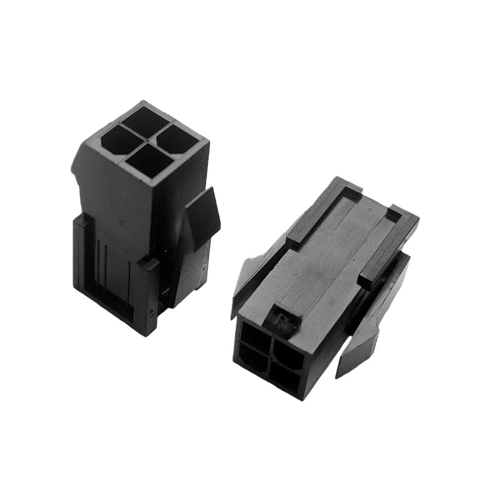 50PCS/1LOT 4.2mm Black 4P 4PIN Female for PC Computer ATX CPU Power Connector Plastic Shell Housing