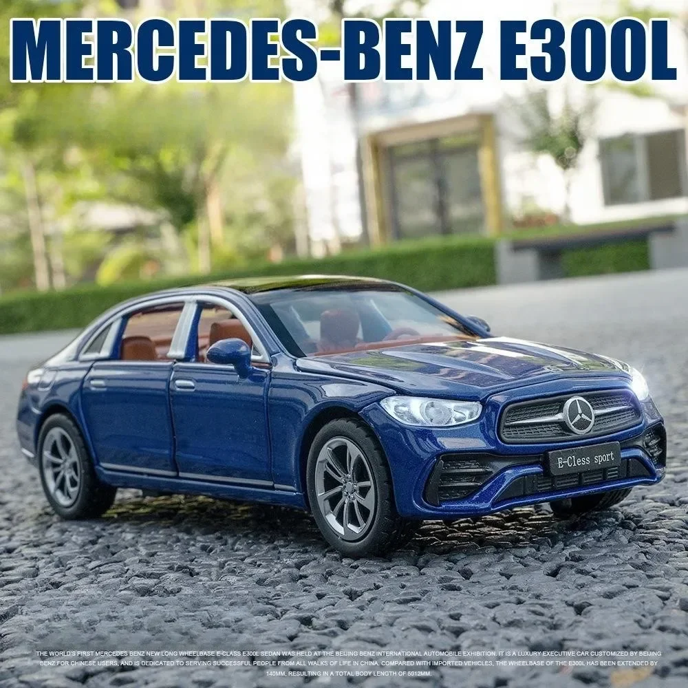 1/32 Mercedes-Benz E300L Toy Car Model Diecast Alloy Metal Miniature Sound & Light Pull Back 1:32 Collection Gift For Boy Kid