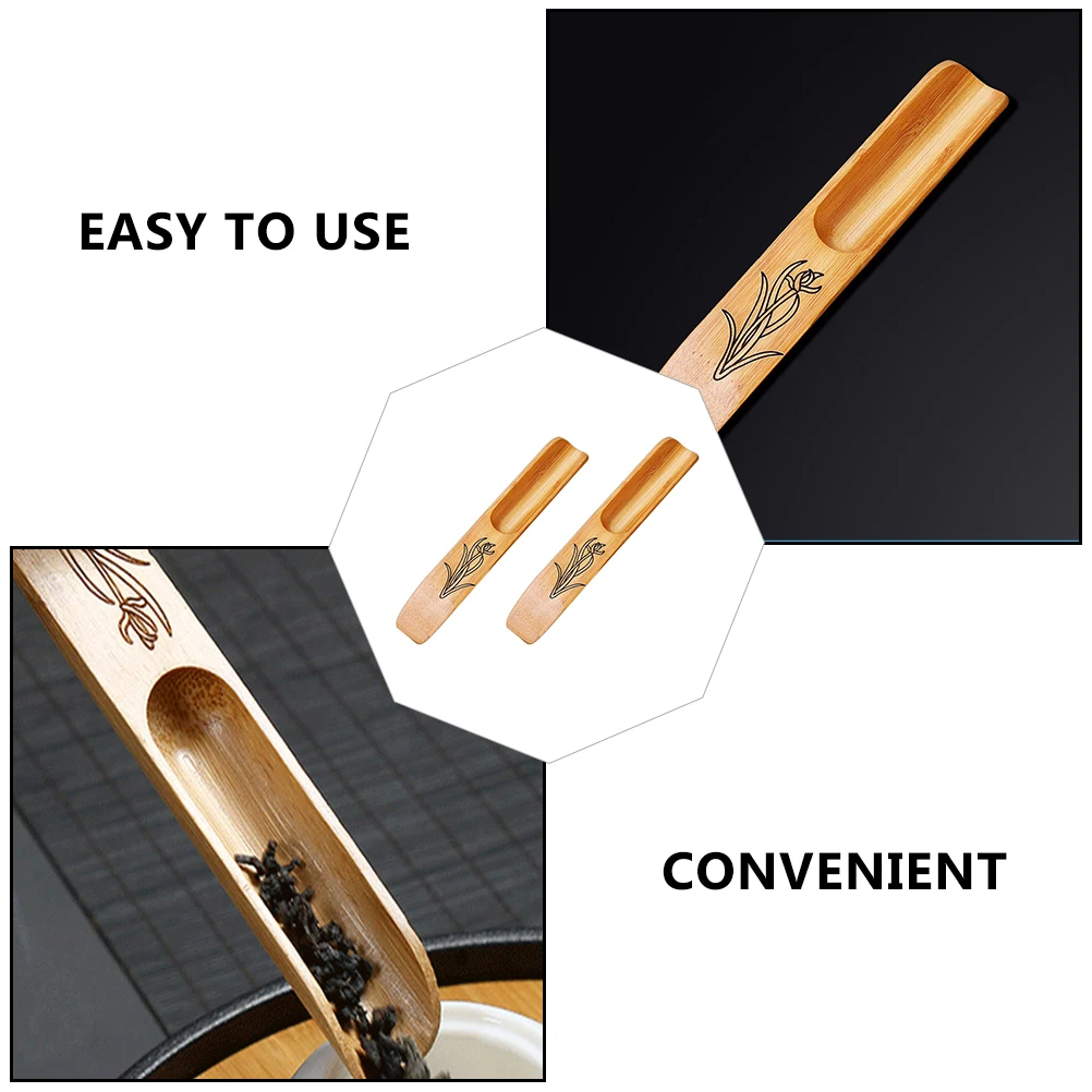 

Unique Design Bamboo Tea Accessories Set Multi Purpose Tea Scoops Shovels And Spoons For Coffee Flour Bath Salt 2pcs