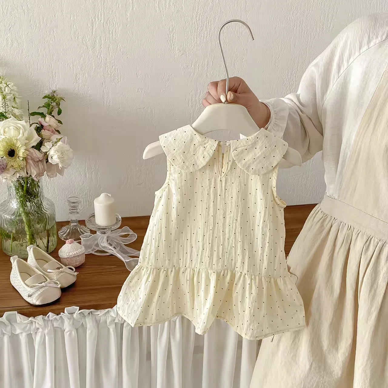 New Summer Dress for Baby Girls, Trendy Polka Dot Lace Backless Dress, High-End Princess Dress for Infants and Toddlers