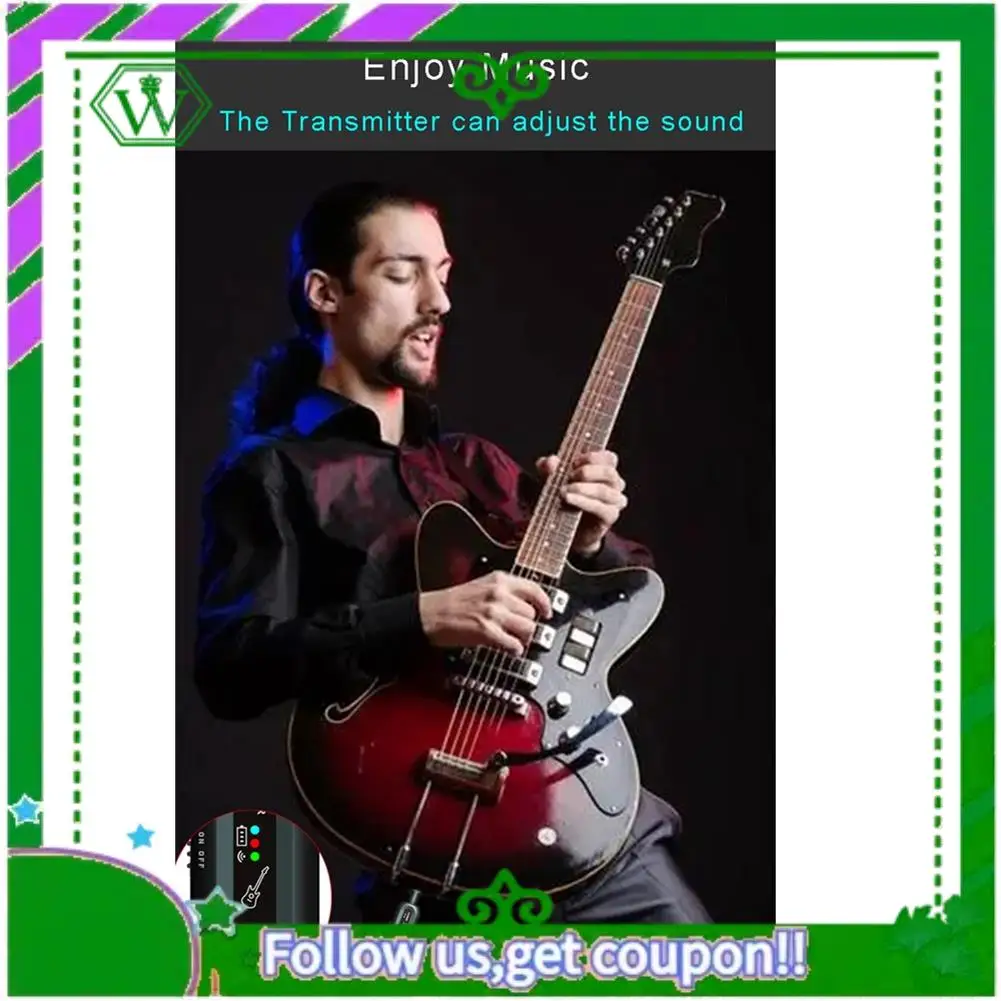 

Reliable-Wireless Guitar System UHF Guitar Transmitter Receiver Guitar System For Electric Guitar Bass Musical Instrument Easy T
