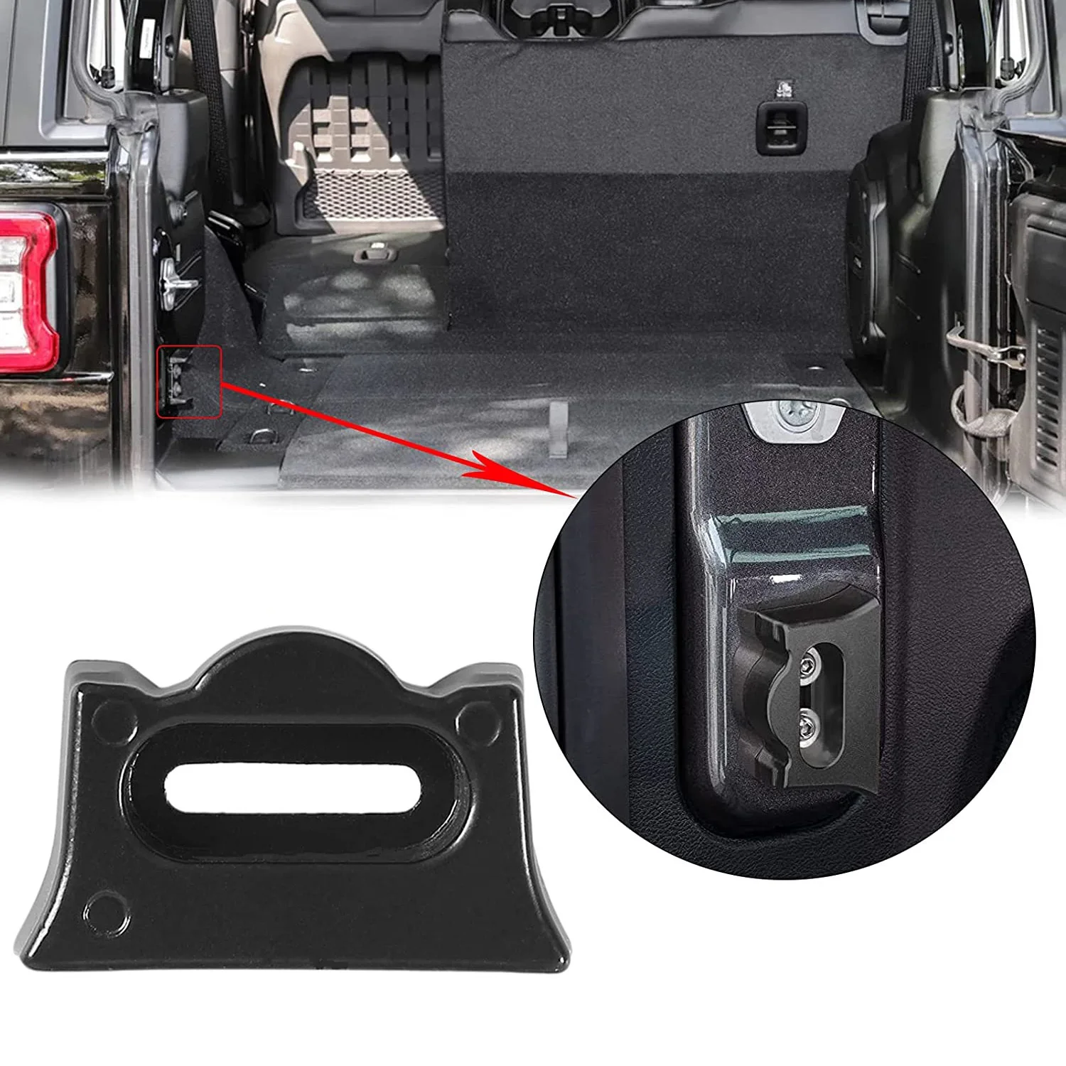 

Car Tailgate Limiter Stopper Protection For Jeep Wrangler JL JLU 2018-2024 Tail Door Screw Cover Protector Trim