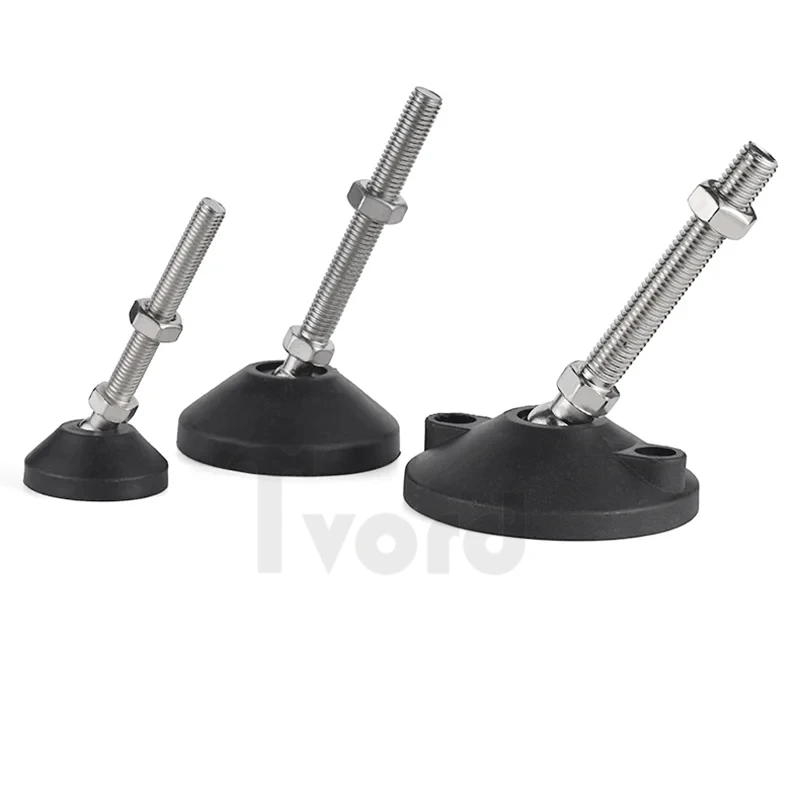 Nylon Universal Adjustment Feet M8 M10 M12 M14 M16 M18 M20 M24 Adjustable Levelling Feet Swivel Base Articulating Legs D40-100mm