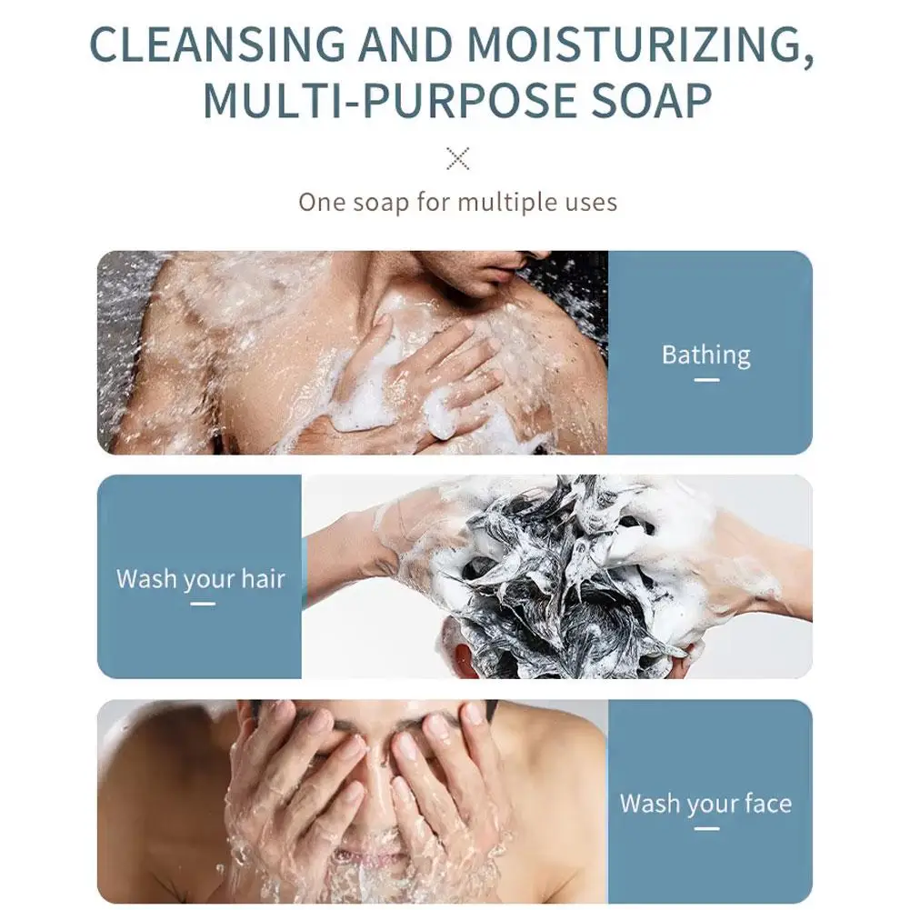 1/3/5 قطعة صابون رجالي مكون طبيعي تركيبة ترطيب التطهير العميق المسام إزالة الأوساخ للرجال الصنوبر القطران الصابون #6