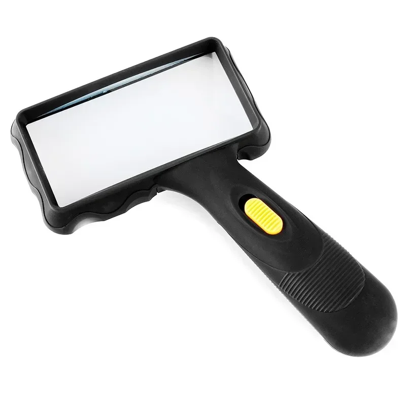 100x50mm Rectangular Helping Hands Mirror Magnifying Glass with Light 2LED 2x Magnifier for Reading and Book Viewing Loupe