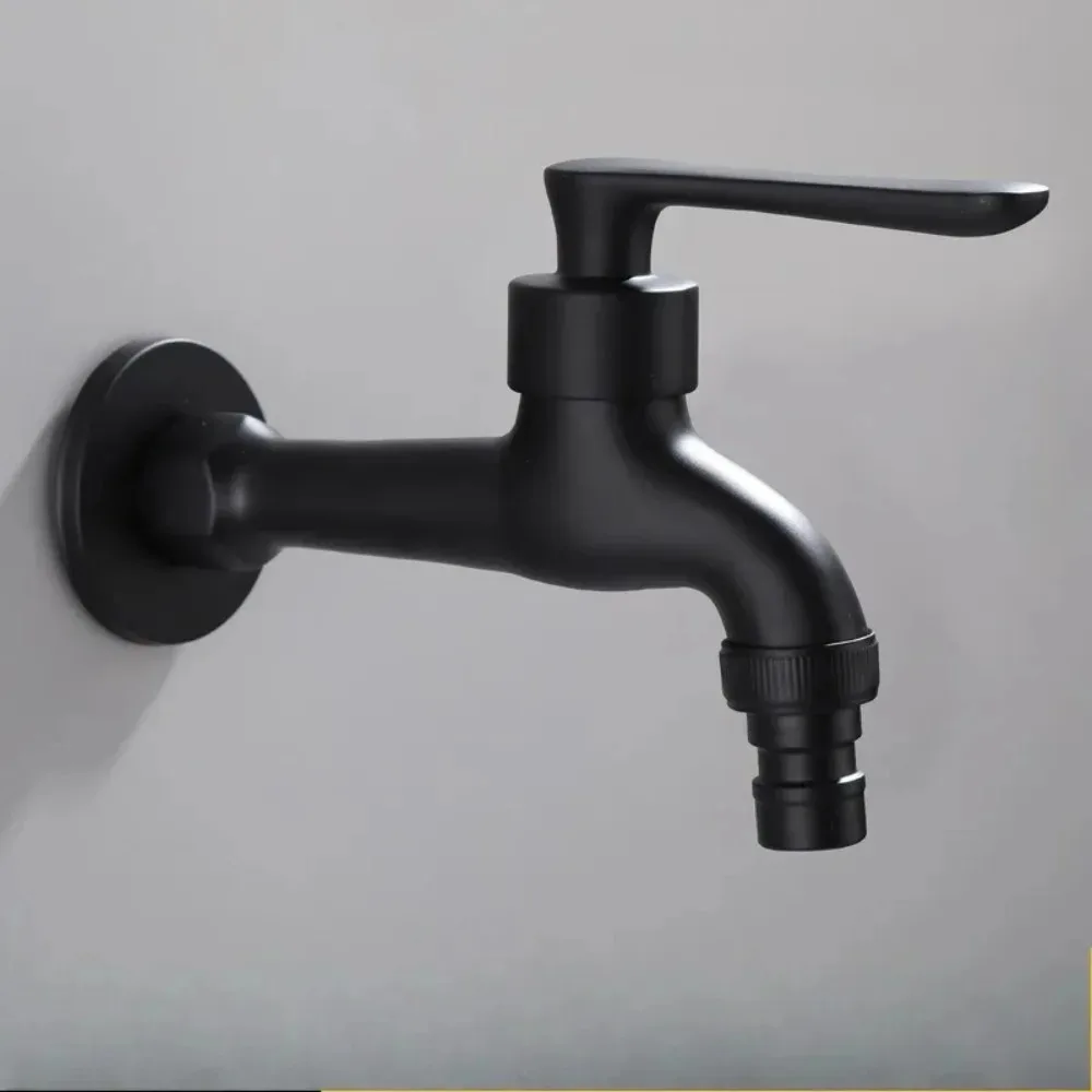 

Faucets Black Brass Wall Mounted Bathroom Corner Washing Machine New Faucet Outdoor Garden Bibcock Bath Toilet Mop Pool Taps
