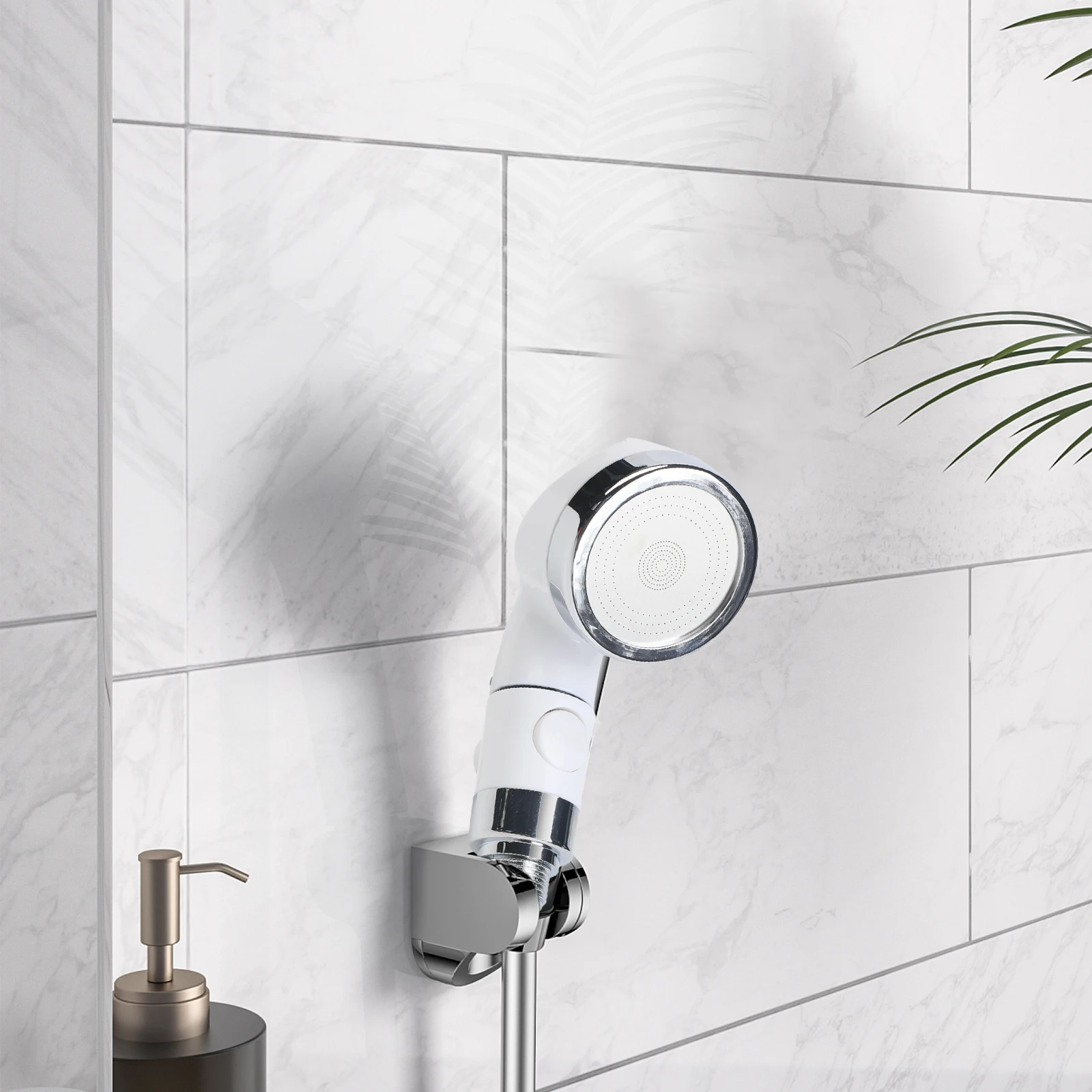 Shampoo Station Shower Head for Barber Salons Featuring Smooth Electroplated Finish and Compatibility with G1/2 Faucet Threads