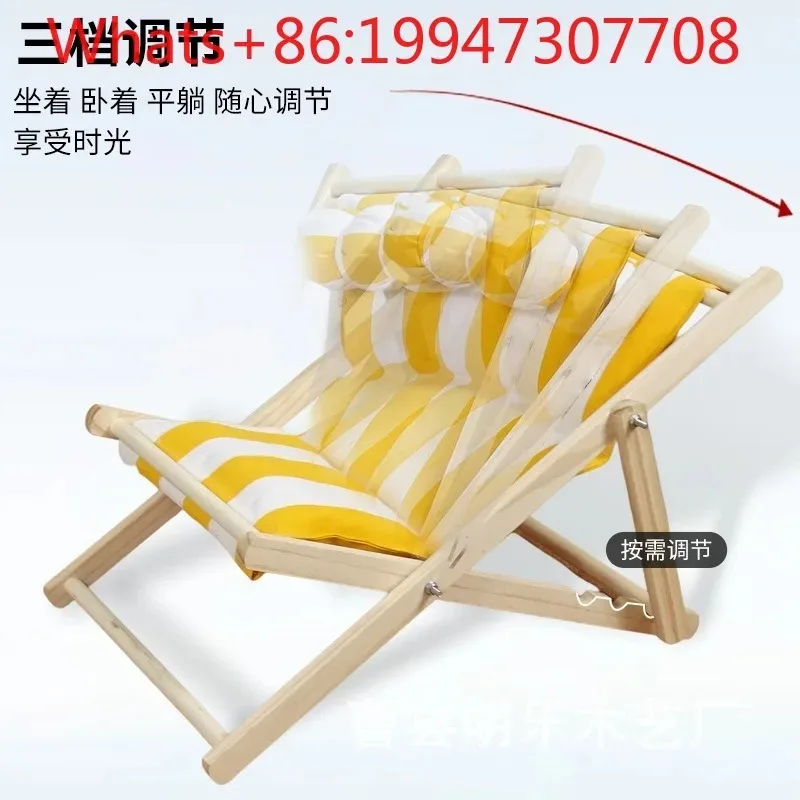 Silla plegable de madera simple y moderna, sillón blanco para exteriores