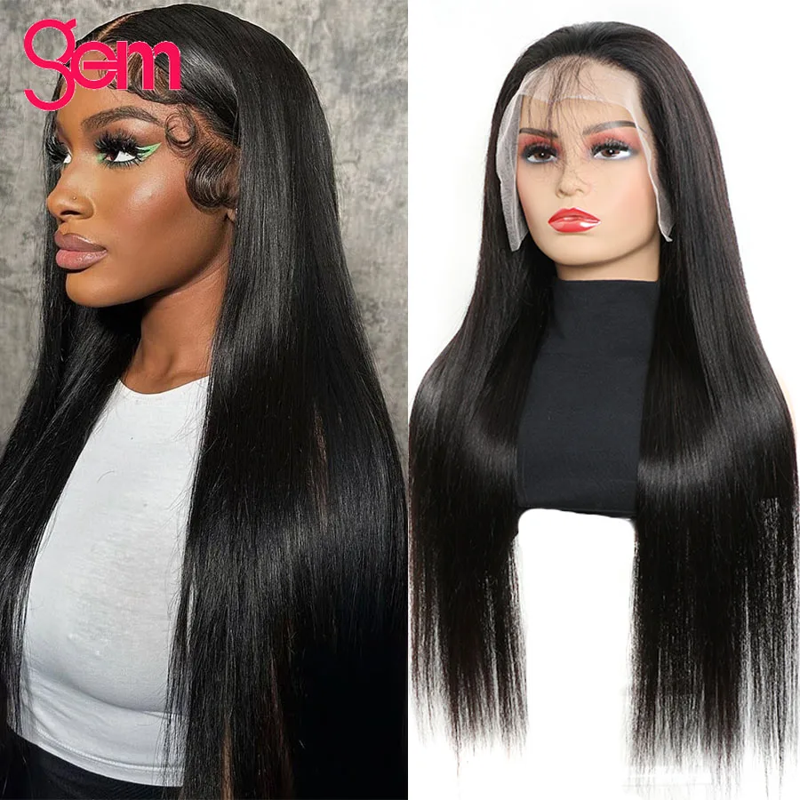 Straight Human Hair Wigs 30 Inch 13x6 Lace Front Wig For Women HD Transparent Lace Frontal Wigs Brazilian 180 Density Lace Wigs