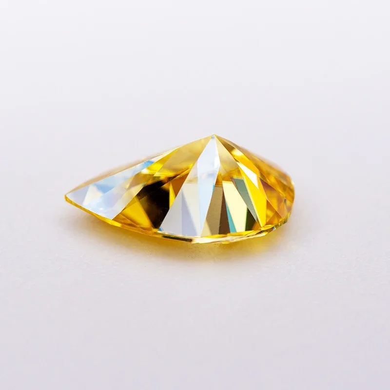 Moissanite batu permata Lemon warna kuning pir Cut Lab dibuat berlian perhiasan dengan sertifikat GRA