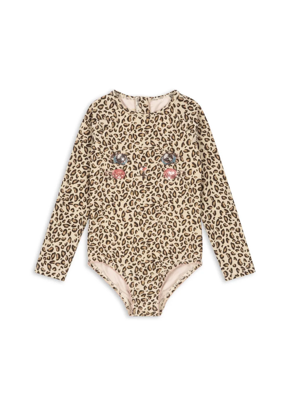 2026 Toddler Girl Leopard Print One-Piece Swimsuit Sequin Cat Face Design Spaghetti Strap Kids Bathing Suit Beach Swimwear