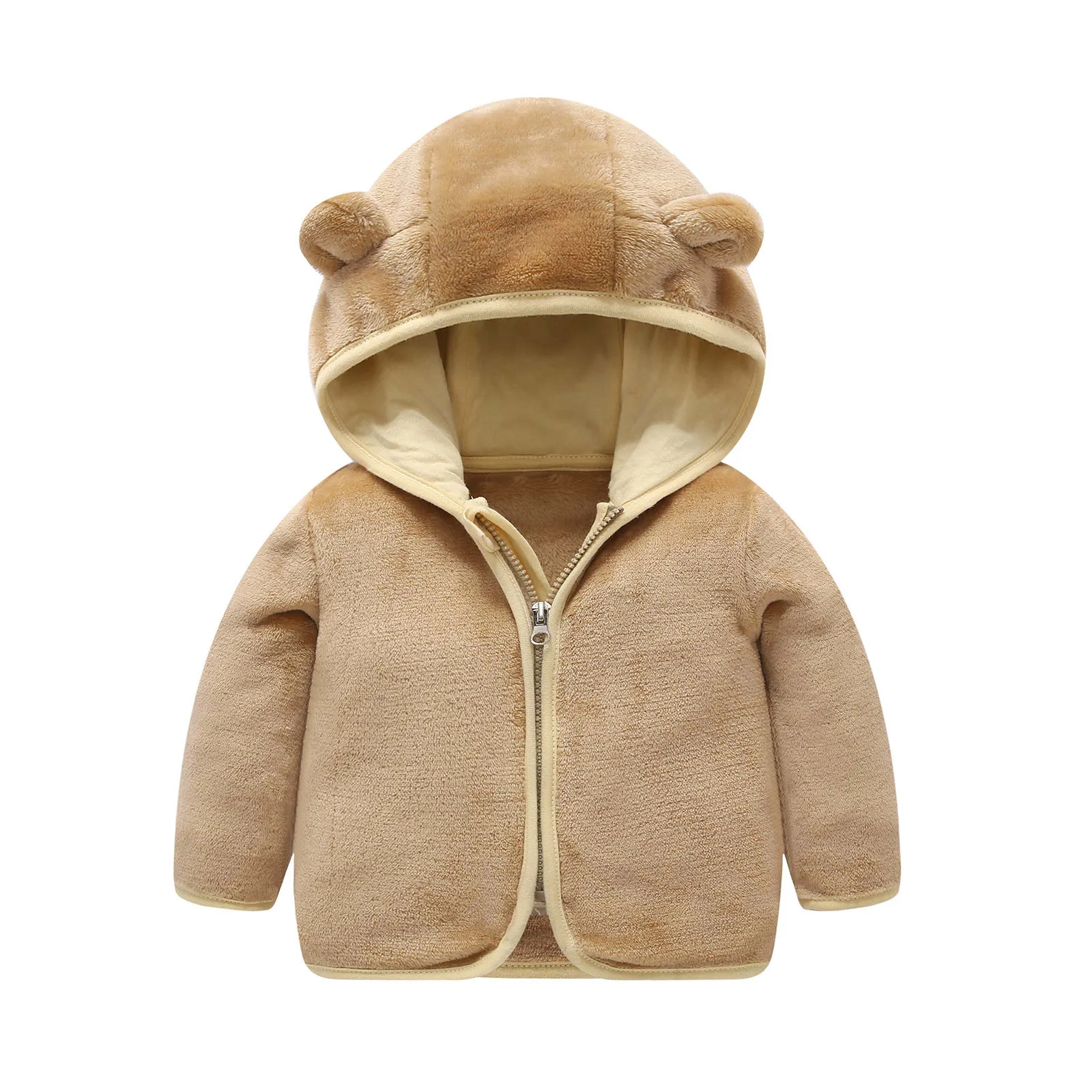 Children Flannel Jacket Autumn and Winter Baby Girl Clothes Hooded Cute Toddler Outerwear Clothing Warm Boys Coat 1-4 Years