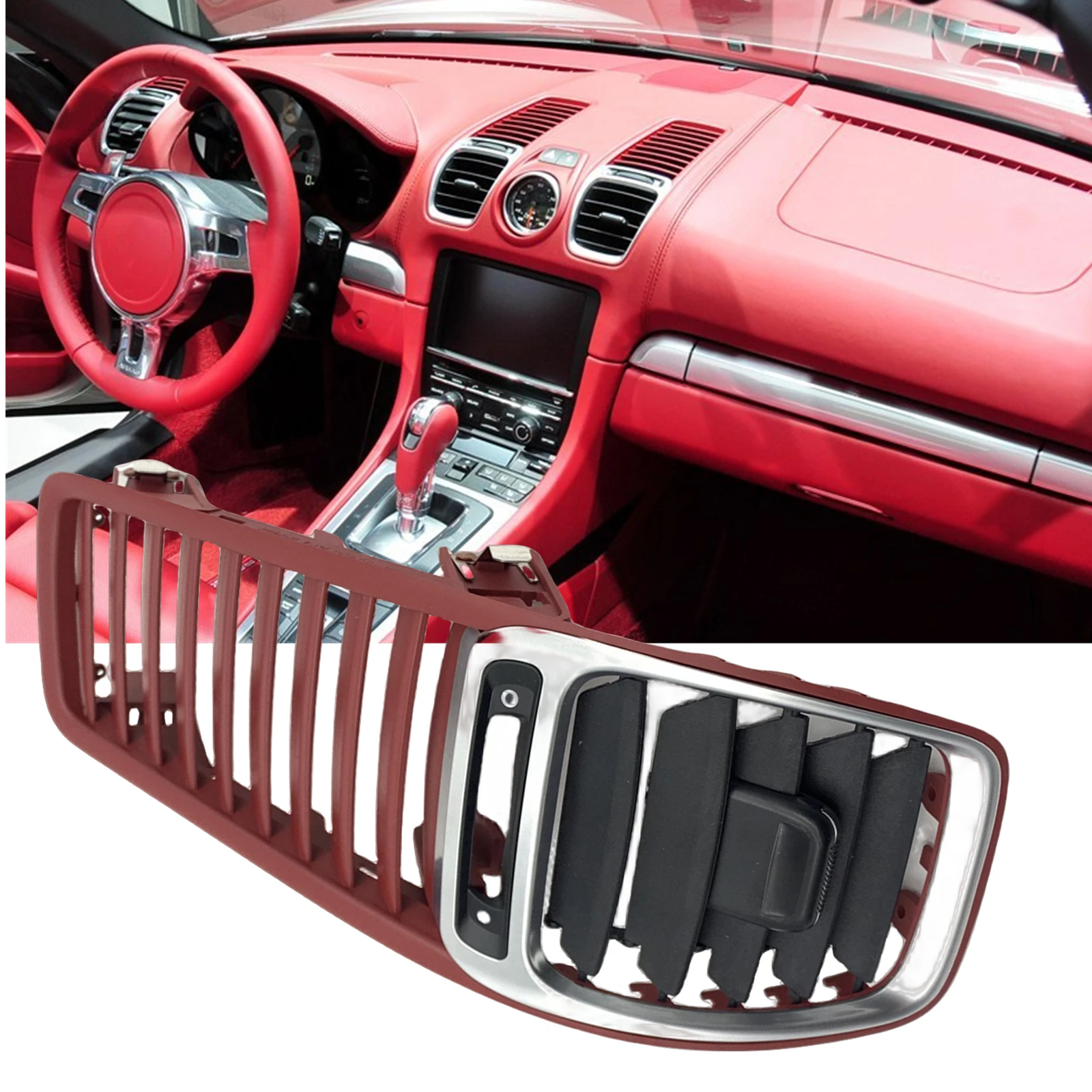 Front Dashboard Air Vent Outlet Grille For Porsche Boxster Cayman 981 2012-2016 Dash Panel A/C Conditioning Frame Grill Cover