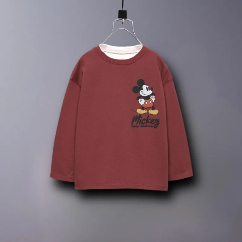تي شيرت جديد لعام 2025 بنمط ميكي ماوس بأكمام طويلة تي شيرت ربيع الخريف ملابس أطفال فضفاضة غير رسمية للأطفال بلوفرات قميص كرتوني #3