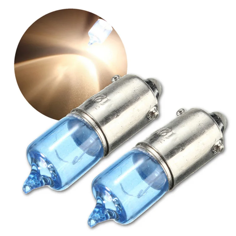 Indicador lateral de xenón blanco para coche, lámpara de estacionamiento, 12V, 5000K, H6W, BAX9S, 6W, 2 uds.