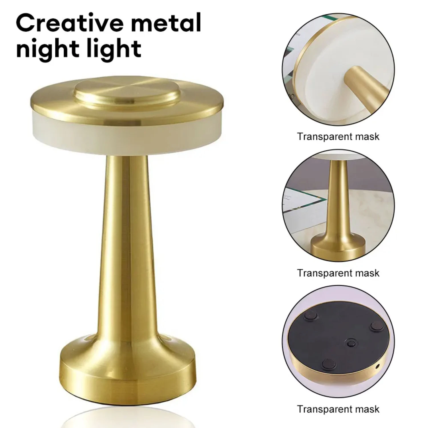 Lampe de Table LED Rechargeable par USB, Design Créatif Magnifique, Superbe Veilleuse Extérieure, Rétro, Exquise, Idéale pour Beaut, Nouveau