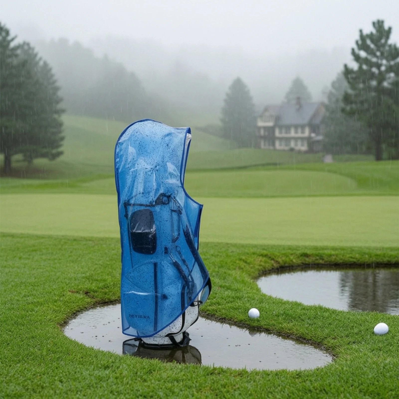 Golf Bag Rain Cover Clear Golf Bag Rain Hood Dustproof Shielding for Golfers, Travel, Storage
