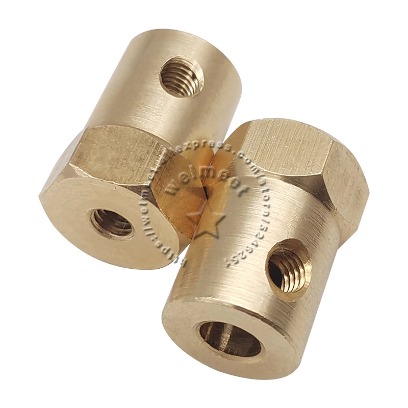 2/3/3.17/4/5/6/7/8mm Brass Rigid Hexagonal Coupling Motor Shaft Coupler Connector Sleeve for Robot Smart Car