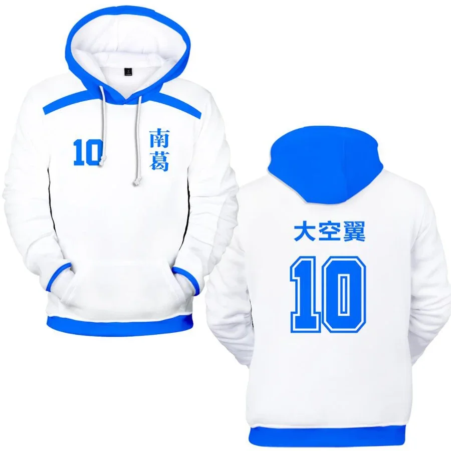 Anime Captain Tsubasa Ozora Tsubasa Kojiro Hyuga Cosplay Costume Unisex 3D Hoodie Sweatshirt Long Sleeve Pullover Hooded Jacket