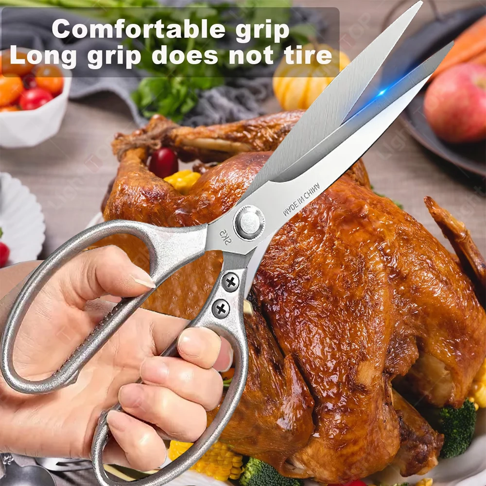NEUE Erweiterte Küche Schere Edelstahl Huhn Knochen Schere Multifunktionale BBQ Fleisch Schneiden Schere Messer für Küche