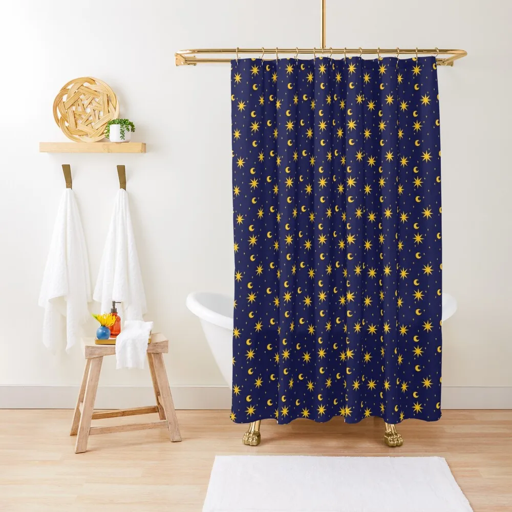 

Celestial Pattern Shower Curtain Waterproof Bath And Anti-Mold Funny Shower Bathroom Box Bathroom Fabric Curtain