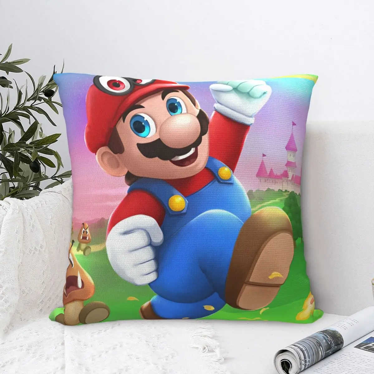 Pillow Cover HD Print Cartoon Cartoon M-Marios Design Cushion Cover Morden Pillow Case For Wedding Party Home Decor Pillowcases