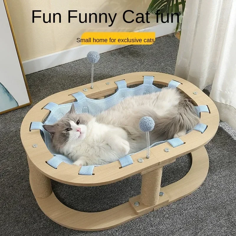 

Pet recliner with scratch board breathable four seasons universal cat accessories summer cooling grab column for cats