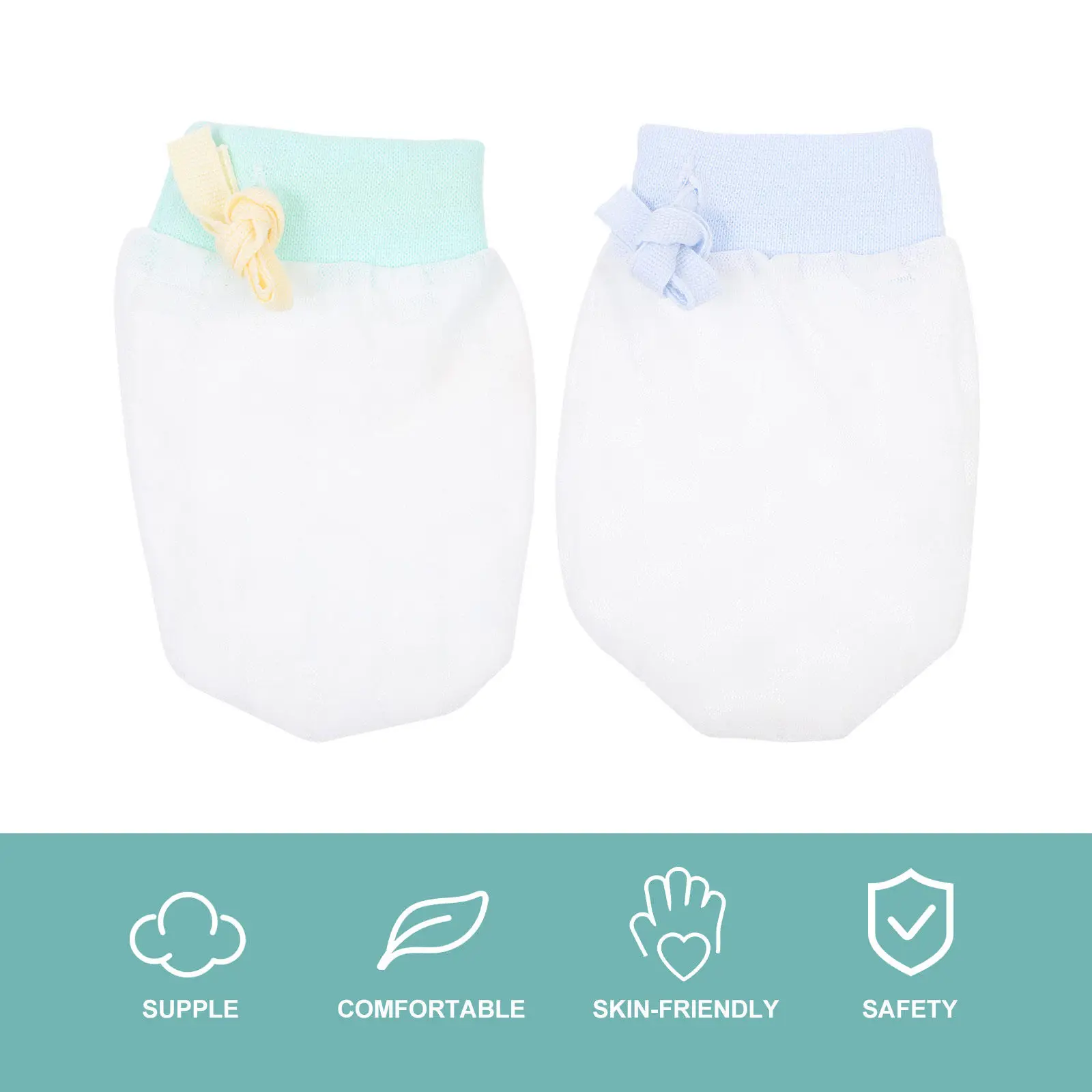 

2 пары детских перчаток-варежек из премиального ледяного шелка, предотвращающих царапины, для новорожденных, комфортные