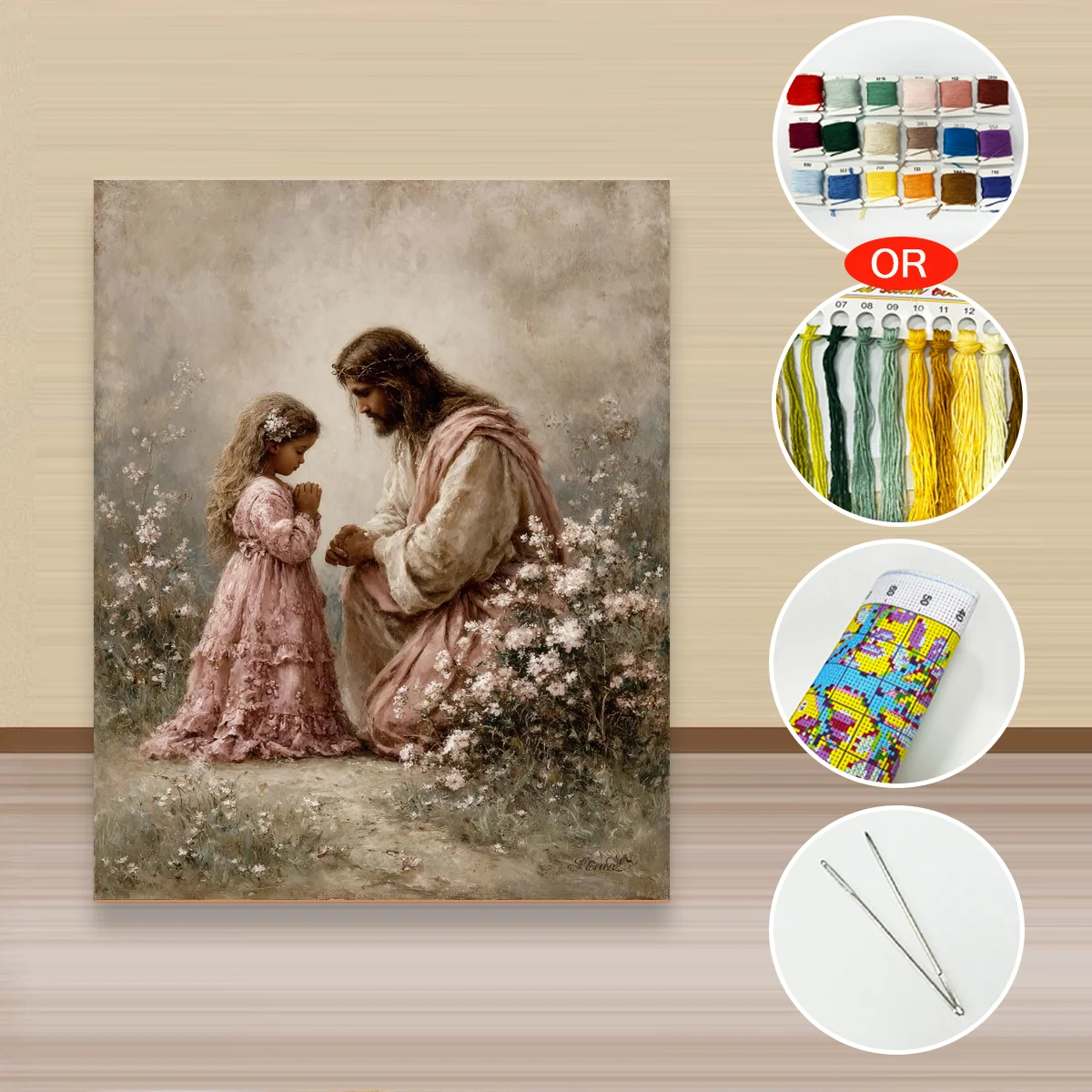 1 Stück 40x50cm/15,7x19,69 Zoll, 11Ct/14Ct Kreuzstich-Set, DIY Valentinstagsgeschenk, Stickerei-Set für Festivals, Porträts – Detail 3