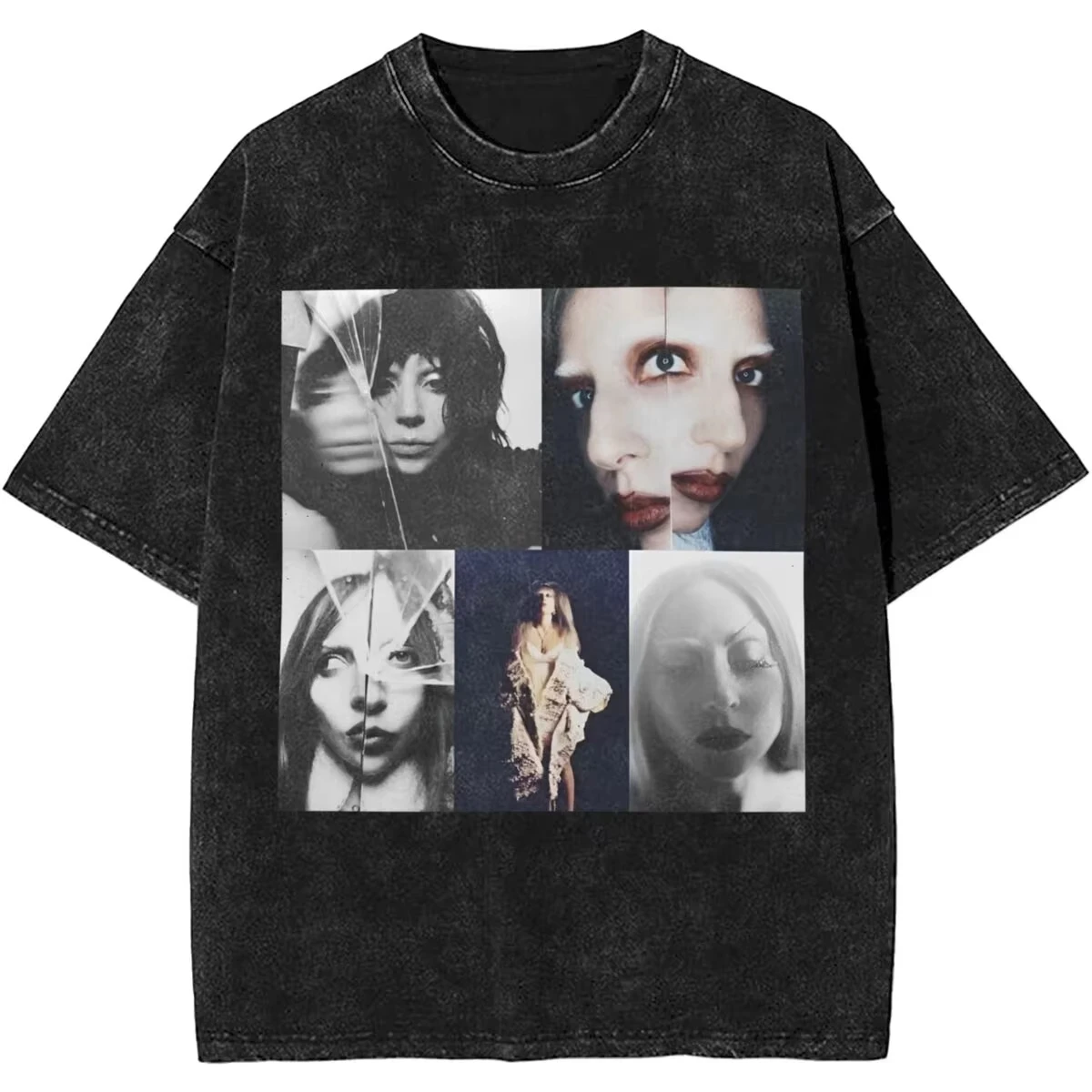 

Trendy Summer Lady Gaga Vintage Washed T Shirt Mayhem 2025 Album Y2K Fun Top Cotton Tee Short Sleeves Casual Men Women's Clothes