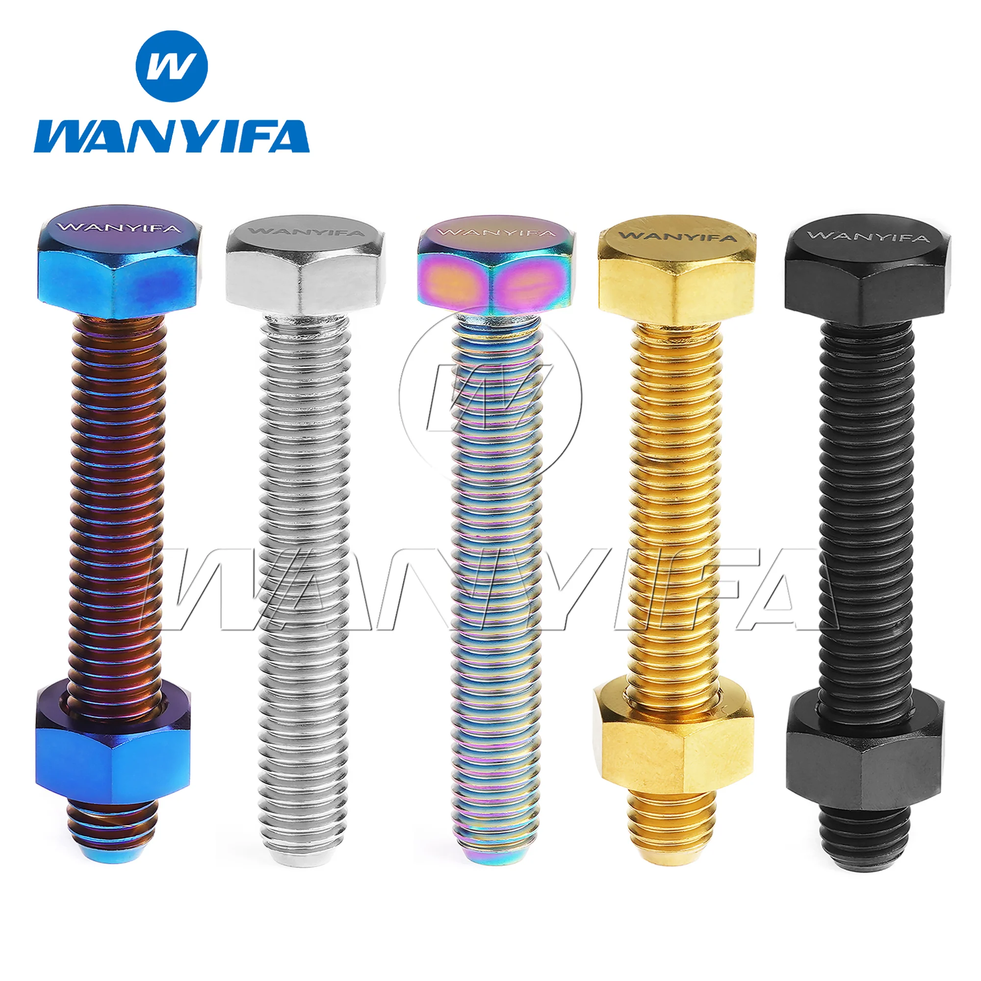 

Wanyifa Titanium Bolts M8x50 P1.25 Hexagonal Universal Standard Bolts Chain Adjusting Set for Motorcycle