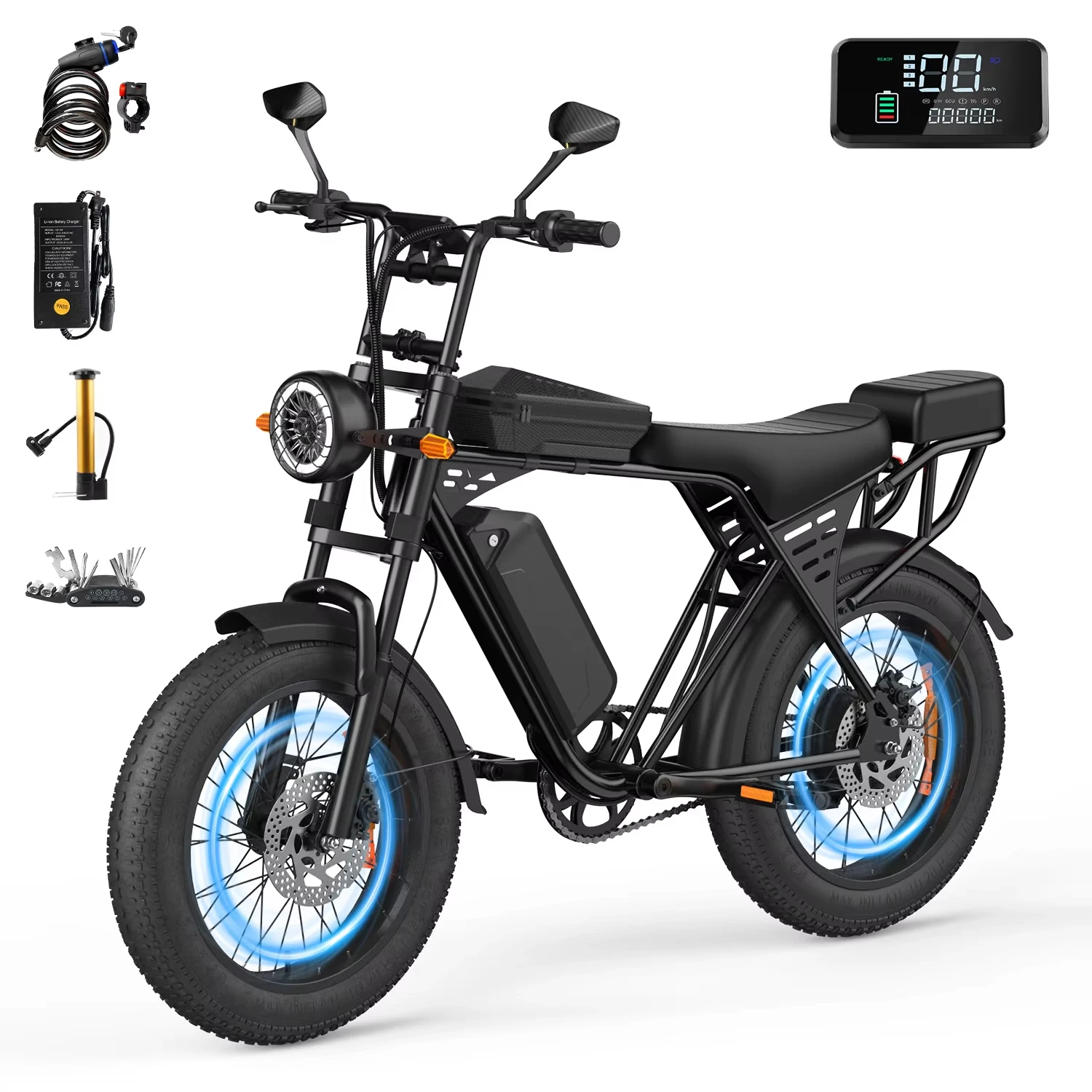 AliExpress NONE Aairsk X5 Adult Electric Bike 1500W Peak motor 48V15AH Battery Adult Electric Bike 20*4.0 Inch Fat Tire Mountain Riding E-bike