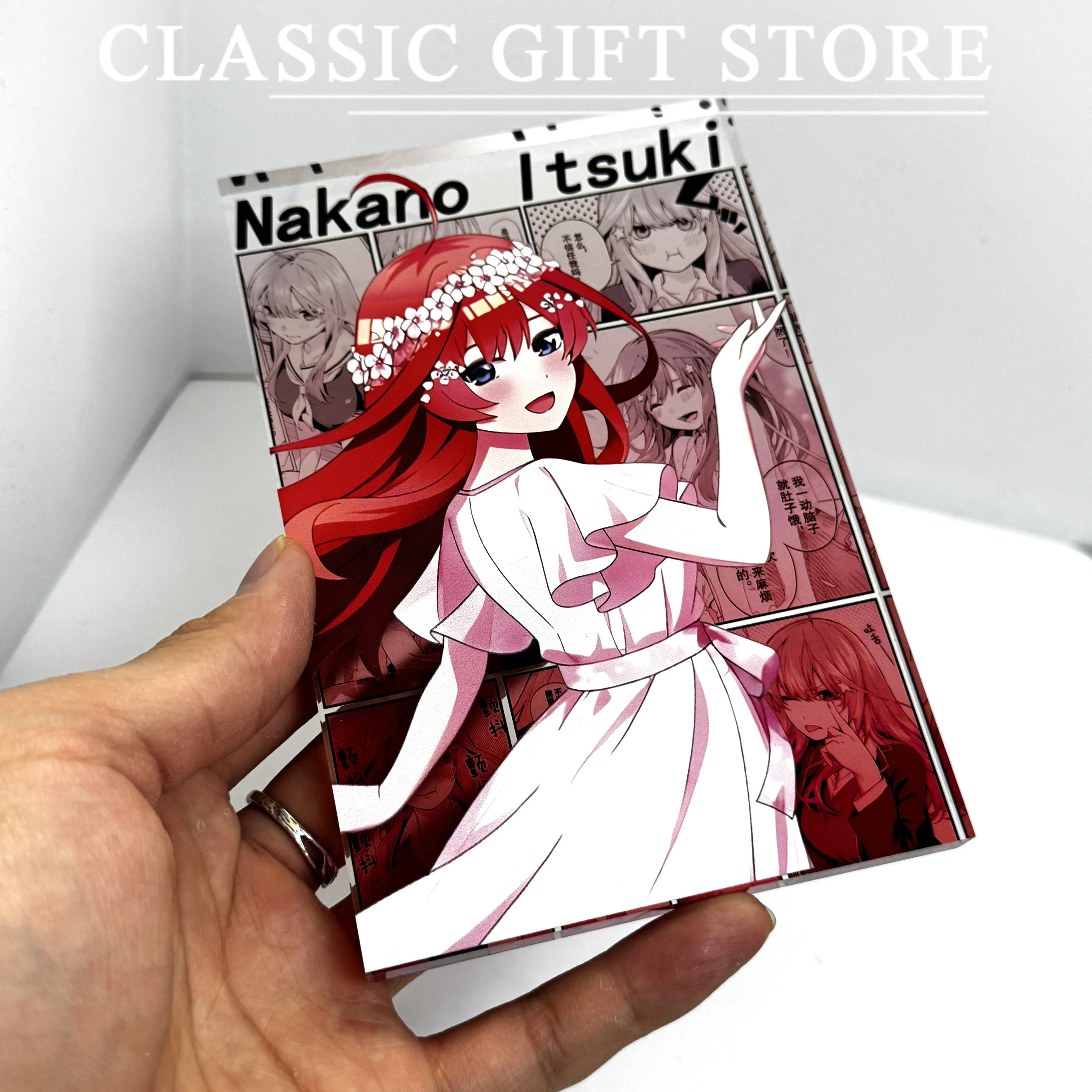 Os quíntuplos quintessenciais figuras de anime nakano itsuki quadrinhos acrílico tijolo suporte decoração modelo brinquedos pintura artística ornamento