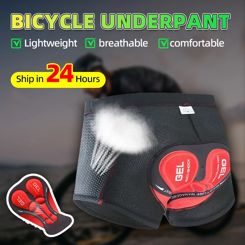 

2024 New Breathable Cycling Shorts Gel Pad Shockproof Mesh MTB Bike Shorts Road Bicycle Underwear Man Shorts