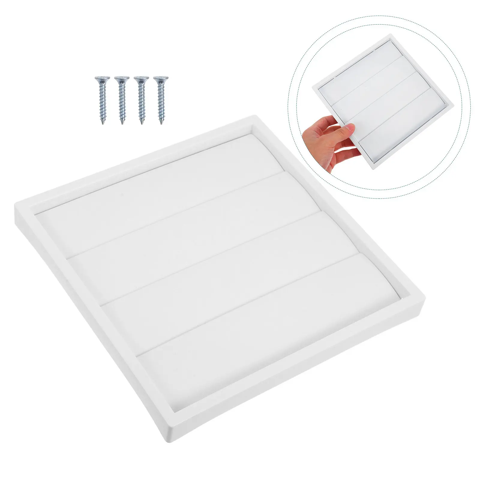 

Square Plastic Louver Grille Cover for Wall Mounted Dryer Vent and Bathroom Exhaust Pipe Weather Resistant Rainproof Windproof