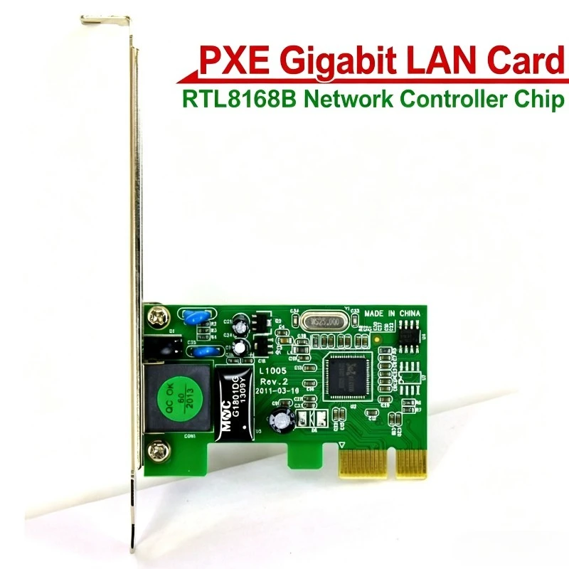 RTL8168 PCIe Gigabit Ethernet Network Card, Desktop Internal Wired LAN Adapter with PXE Boot for Workstation Diskless System