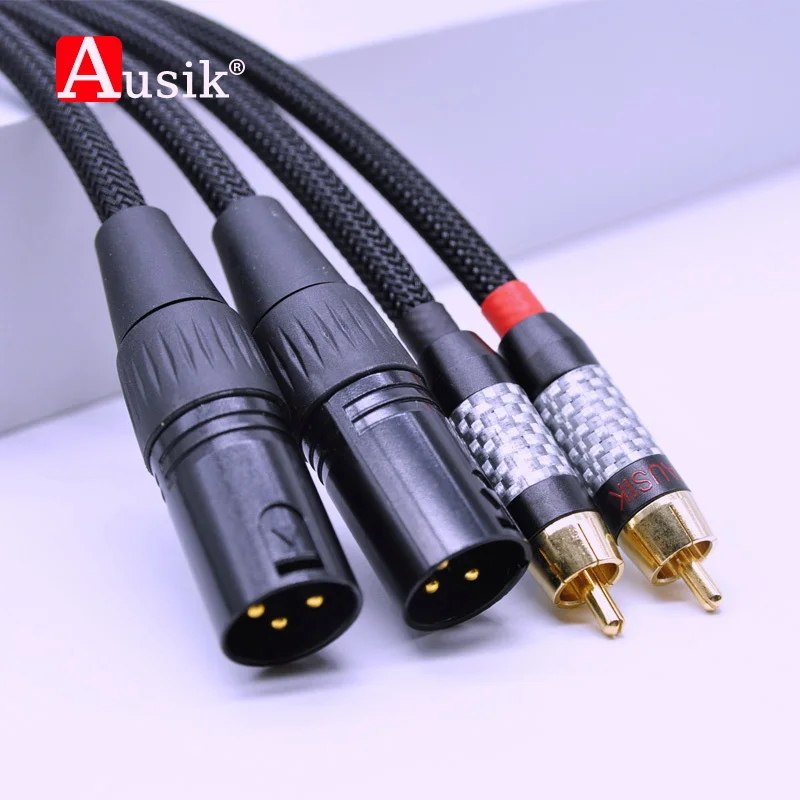 1Pair HIFI RCA To Male XLR Canare Audio Cable / 0.2m 0.3m 0.5m 1m 1.5m 2m 3m 5m / AUSIK AS008