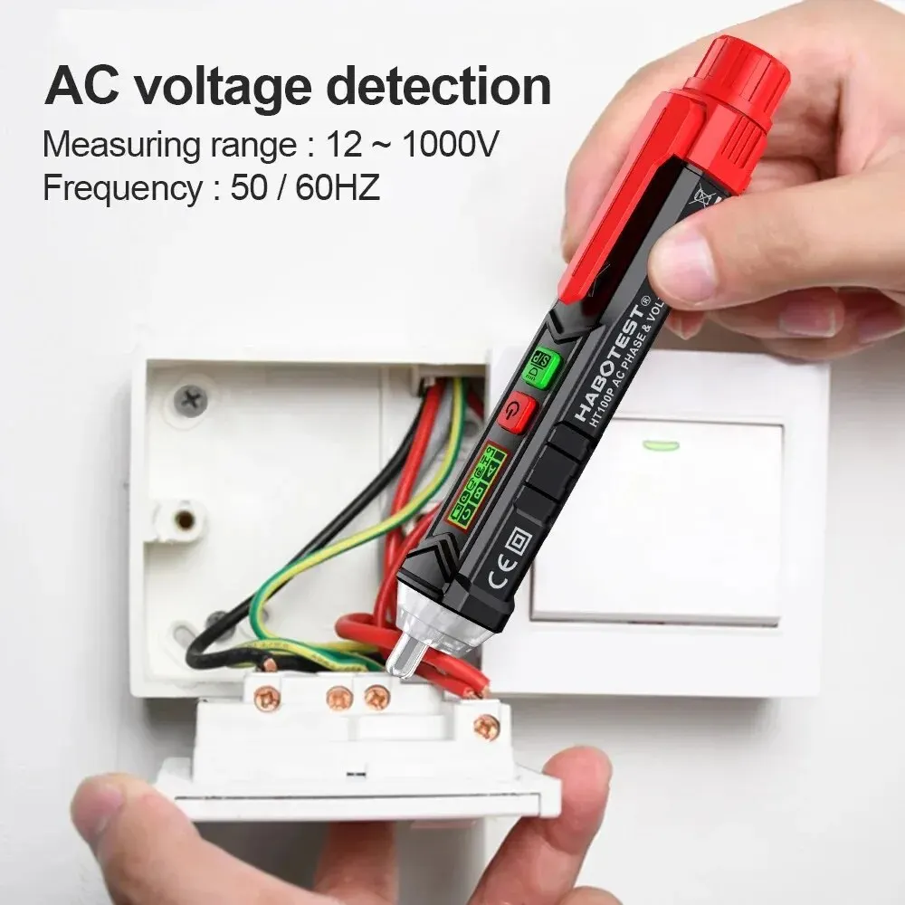 Smart Digital Voltage Detector AC/DC 12-1000V Non-Contact Multifunction Electronic Tester Electric Sensor Test Pencil TH90