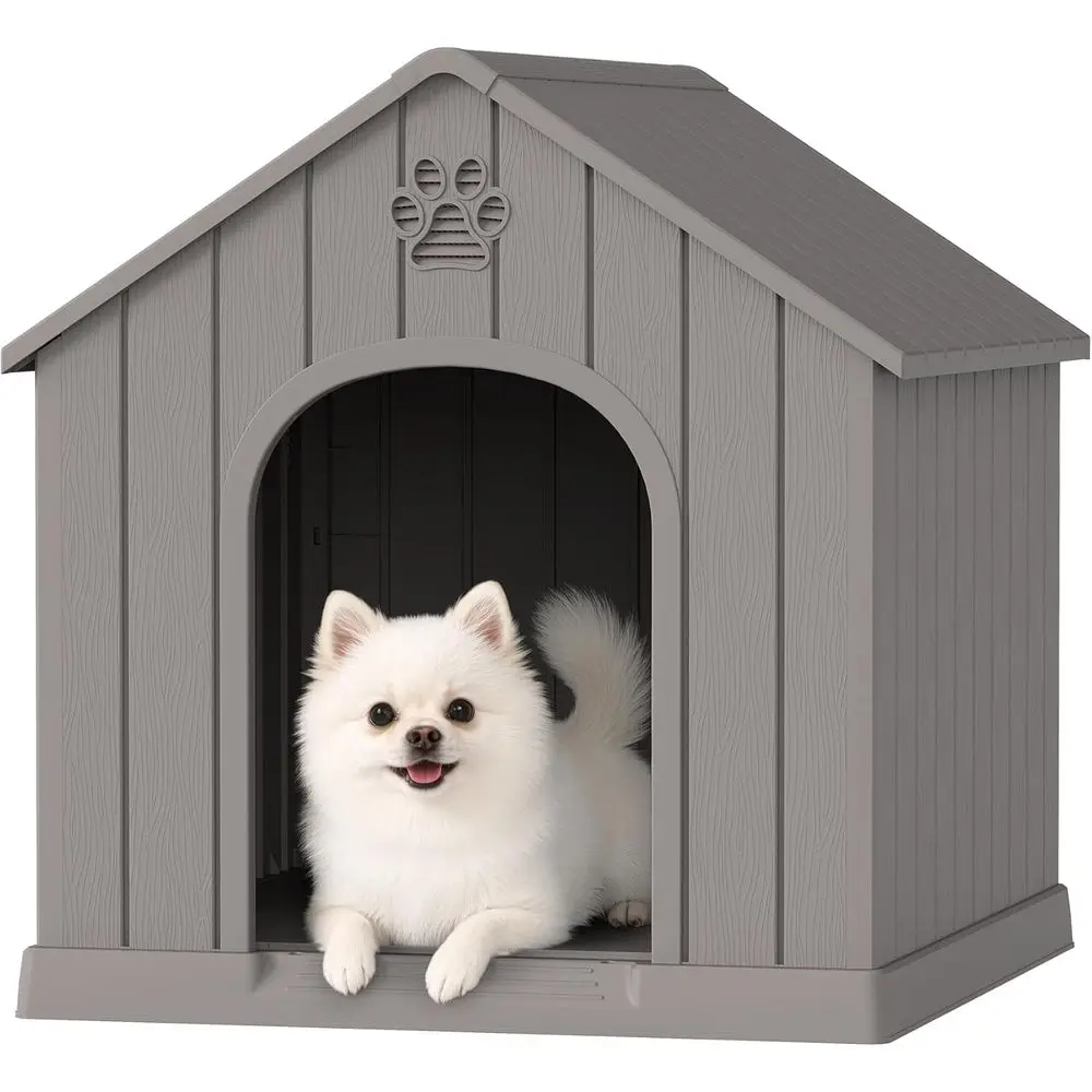 

Dog House Outdoor Indoor, Weatherproof Dog House with Elevated Floor and Air Vents for Small to Medium Dogs,Easy Clean and Assem