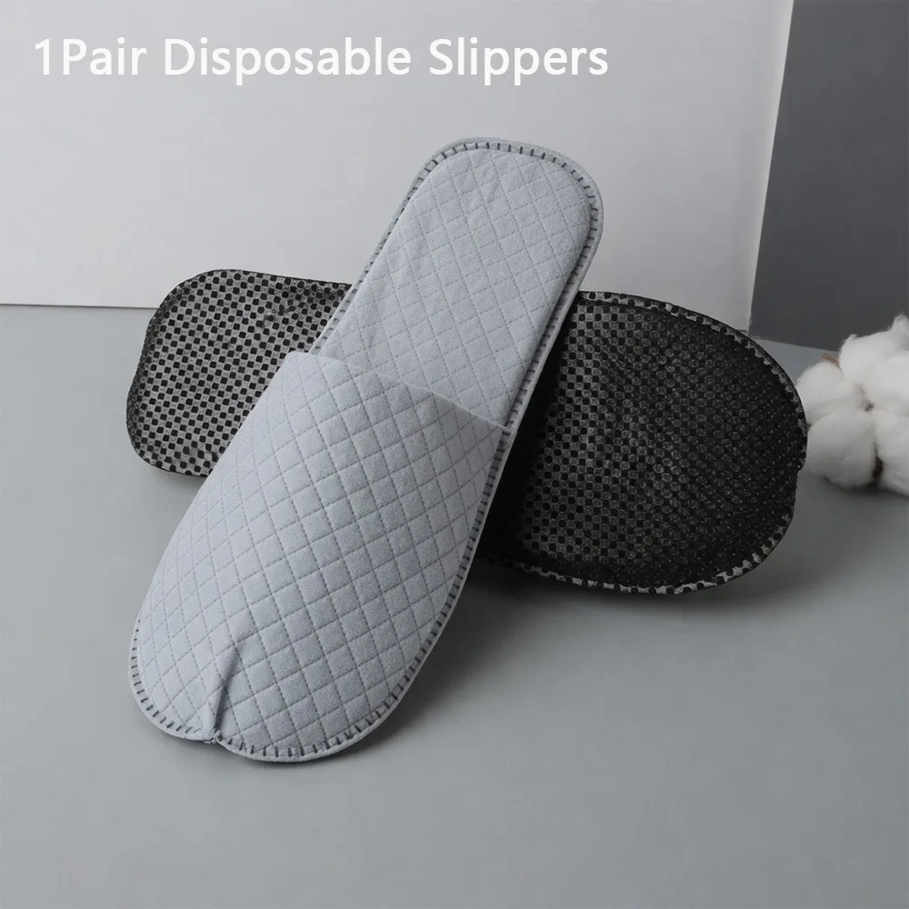 

New Non Woven Disposable Slippers Anti-slip Closed Toe Travel Slippers Breathable SPA Slippers Guest