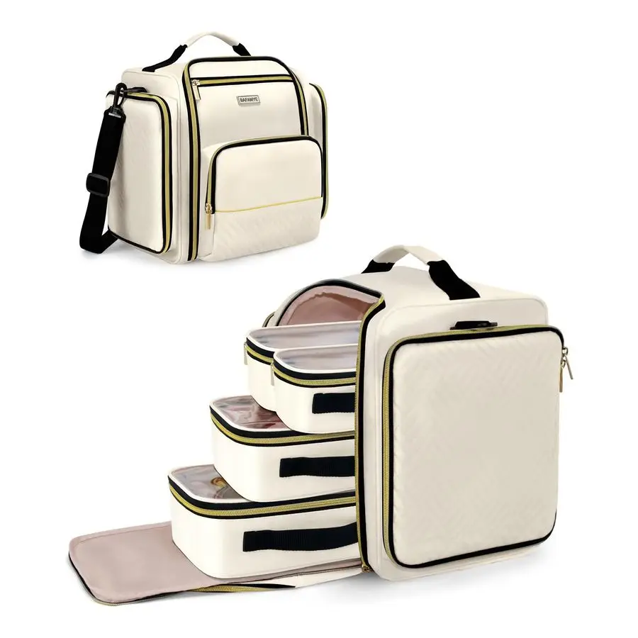 

Дорожная косметичка-органайзер для косметики с 4 съемными внутренними карманами, многофункциональная косметичка для аксессуаров, ампер-кисти, W