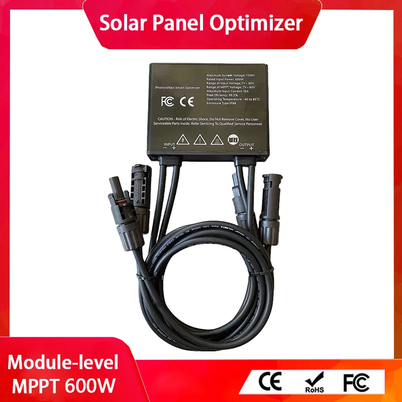 

Integrated PV Power Optimizer MPPT 600W 60V Input IP67 Real-time Solar Panel Monitoring Voltage-Limiting Anti-Hotspot Solar Opti