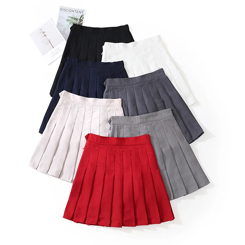 Skirts Summer Korean Style Fashion Kawaii Women's Clothes High Waist Mini Falda Girls Skort White Pleated Skirt With Shorts