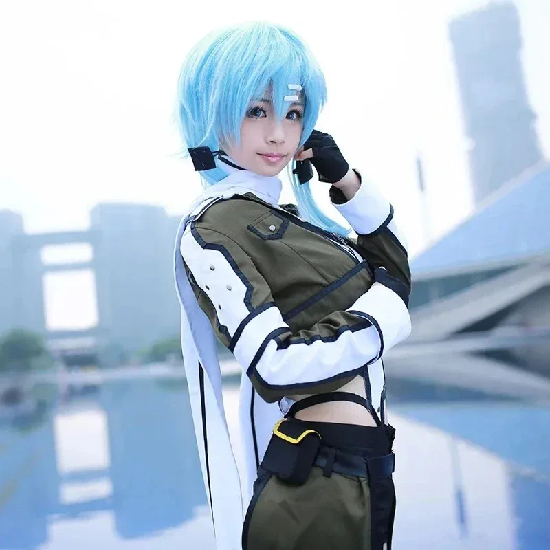 Sword Art Online 2 Asada Shino disfraz de Cosplay disfraces militares Sinon uniforme de juego de rol para fiesta de Halloween