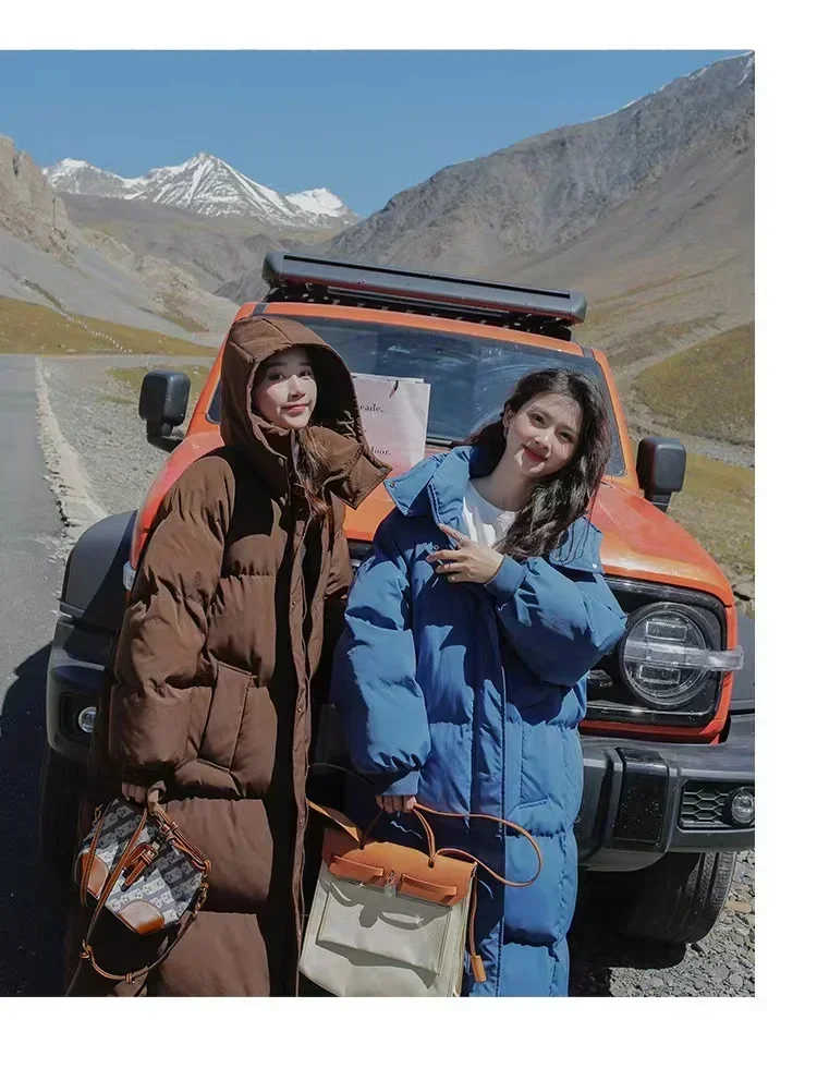 zjaiss 2026 Winter New Down Coats Long-style Cotton Dress Korean Version Large Size Korean Fashion Jackets Heat Parka Feminina